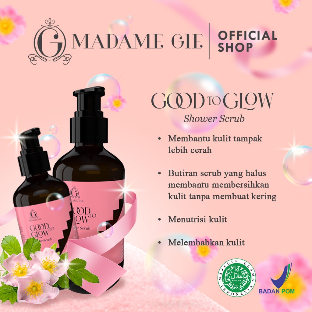 Madame gie good to glow body lotion,body scrub black ophium bacarat