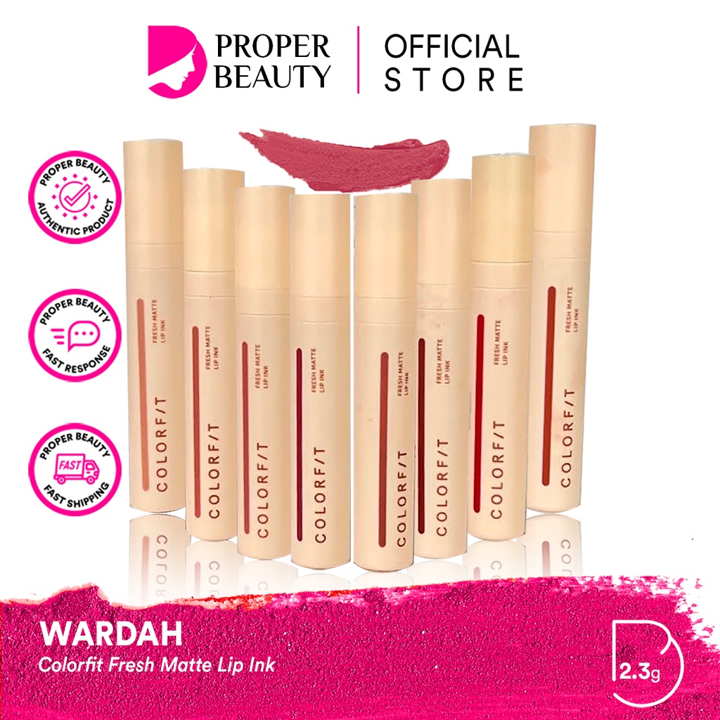 WARDAH Colorfit Fresh Matte Lip Ink Indonesia / Lipstick Facial Wash Face Essence Toner Mist Serum Day Night Eye Cream Sunscreen Mask Masker Tint Gloss / Lightening Crystal Secret Acnederm Nature Daily Renew You C Defense Uv Shield Spf Acne Paket Series