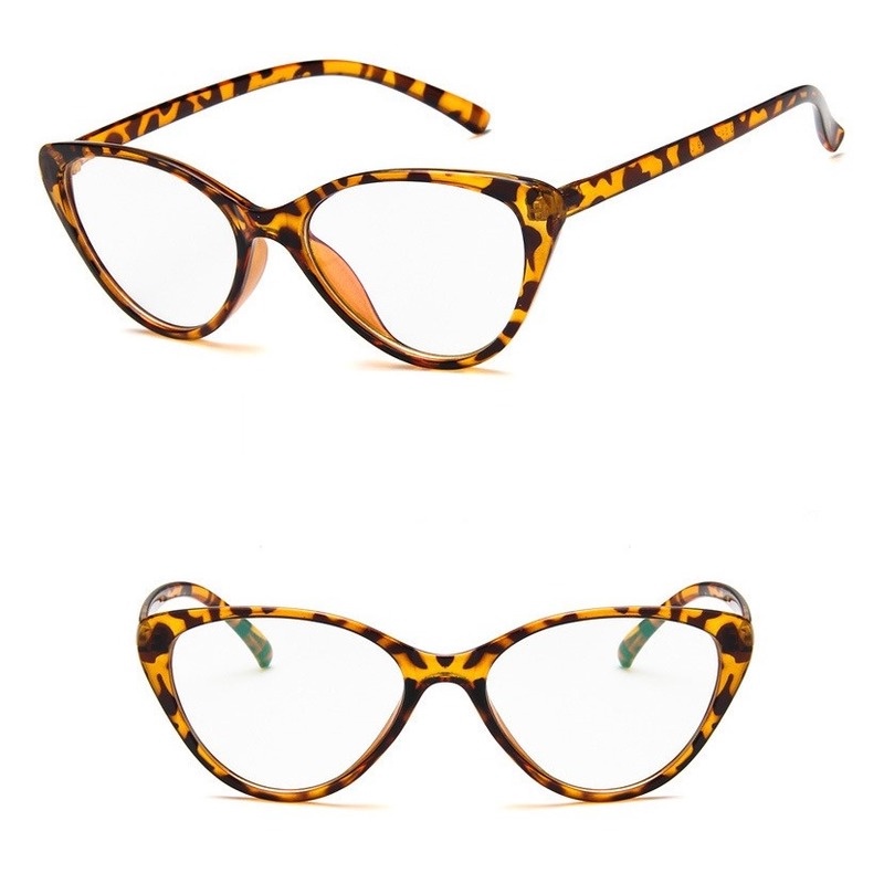 Papaozhu Kacamata Vintage Black Cat Eye Chic Blue Light Blocking Lens Eyeglasses Classic Eyewear Untuk Wanita Pria