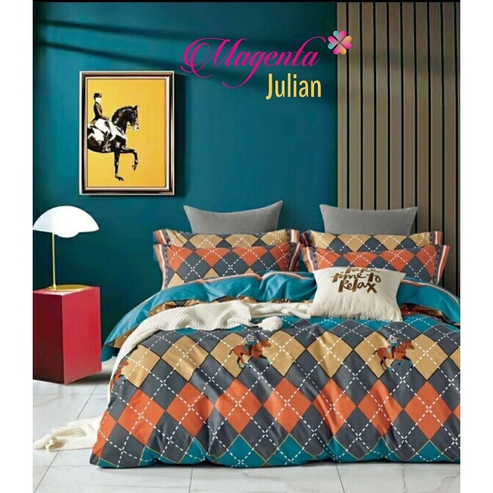 Bedcover & Sprei Premium Katun MAGENTA Motif Julian