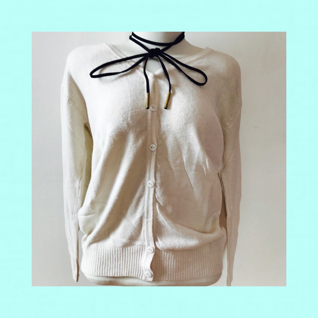 [preloved] white cardigan