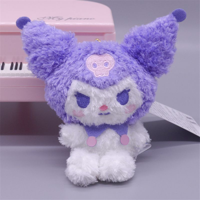 Kuromi My Melody Plush Keychain Soft Mini Stuffed Doll Handbag Backpack Pendant