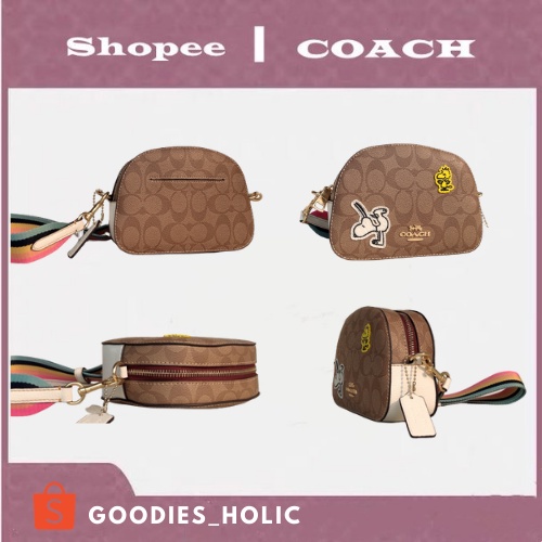 {READY STOCK} COACH C4238 Women's Bag Fashion Mini Steamed Bun Bag Snoopy Co-branded Simple Cute Exq