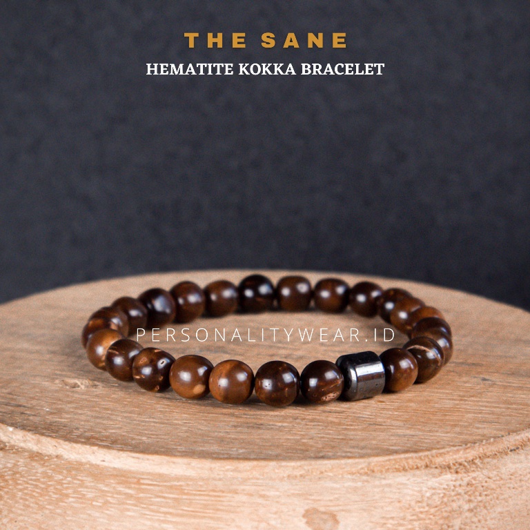 Gelang Kesehatan Kayu Kokka Turki mix Batu Akik Hematite Badar Besi Alam ASLI Natural Pria Wanita