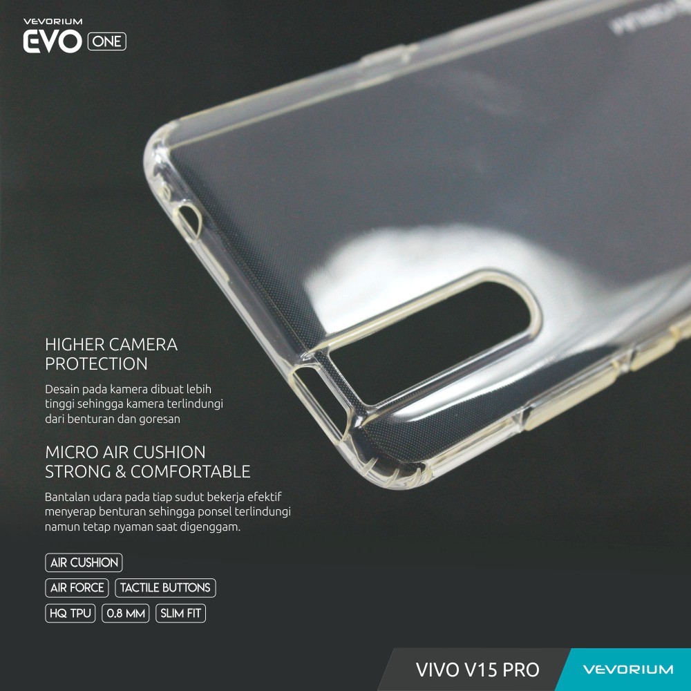 VEVORIUM EVO ONE VIVO V15 PRO Soft Case Softcase + Tempered Glass