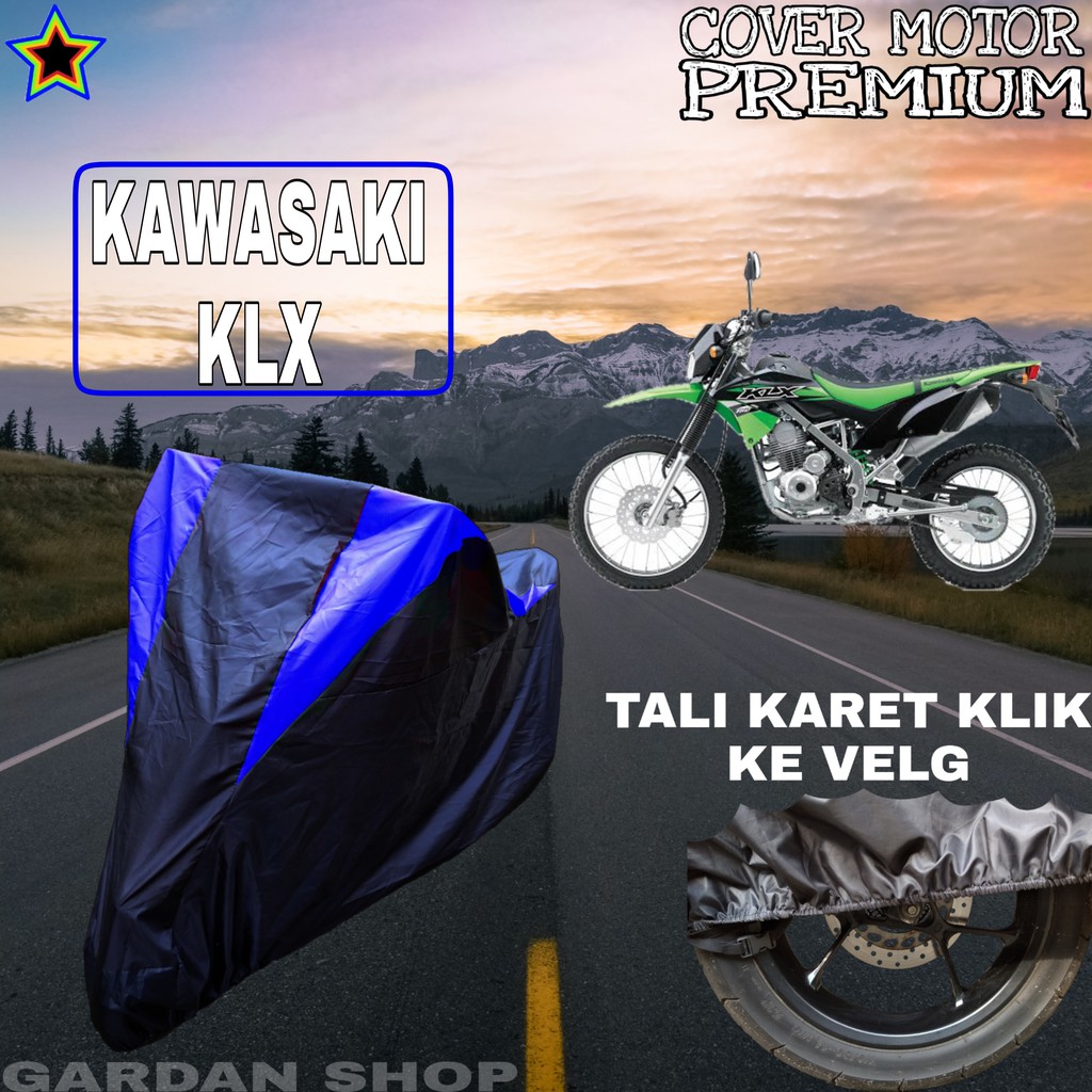 Sarung Motor KAWASAKI KLX Hitam BIRU Body Cover Kawasaki PREMIUM