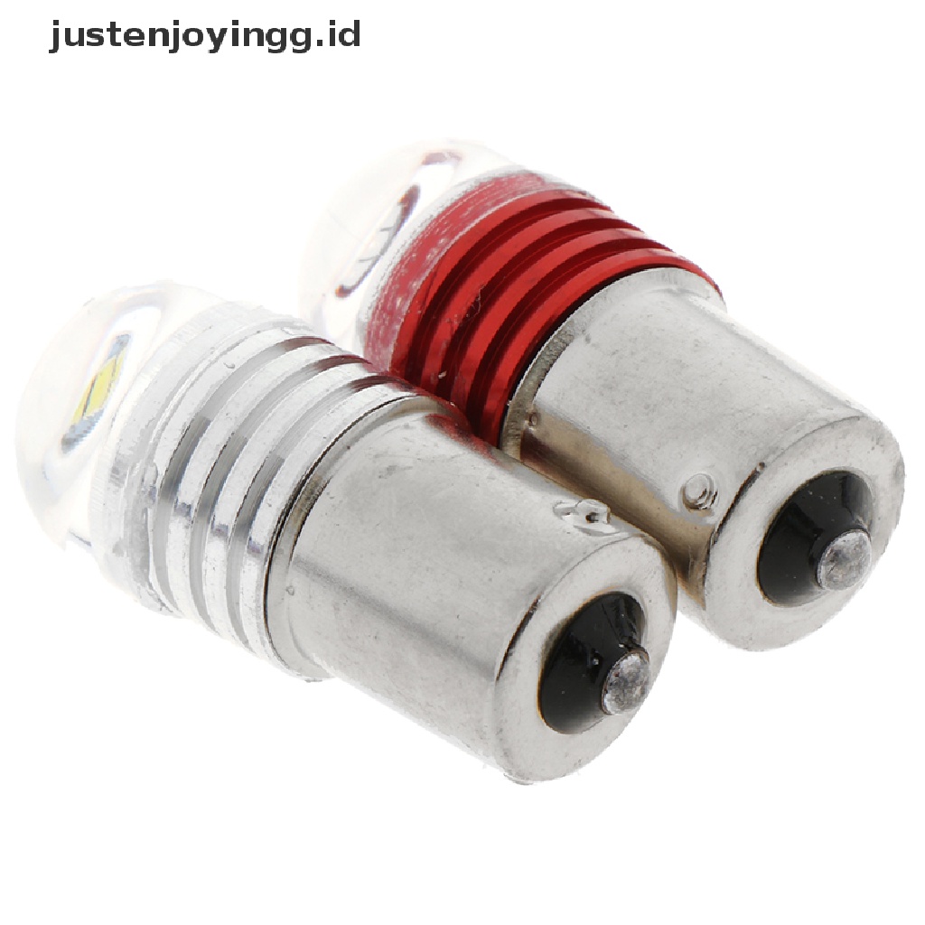 // justenjoyingg.id // 2Pcs 1156 3LED Car Tail Turn Reverse Strobe Flash Light Lamp Bulb Red White ~