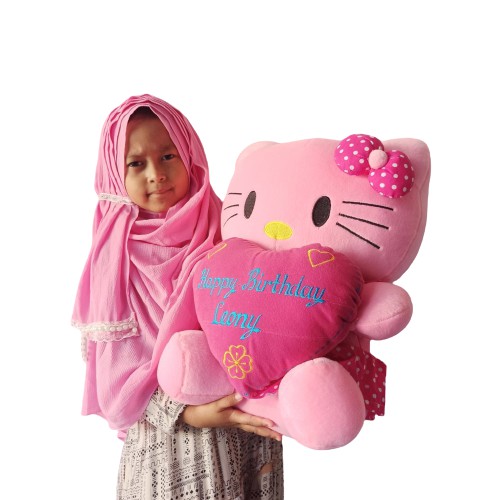 Boneka hello Kitty XL POLOS gratis ukir nama atau photo 50CM