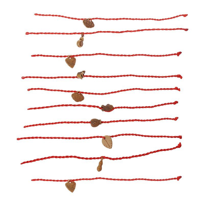 Glitter 10Pcs Handmade Lucky Knitting Red String Braided Friendship Lovers Bracelets