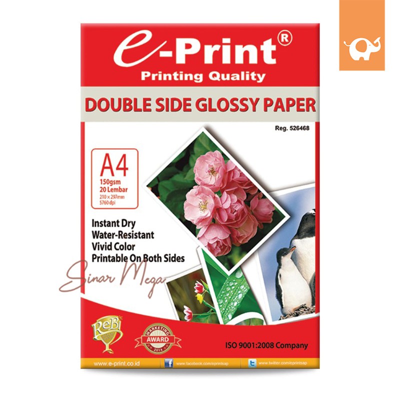 

E-Print Eprint Double Side Glossy Paper A4 150gr / 20 Lembar Murah Berkualitas