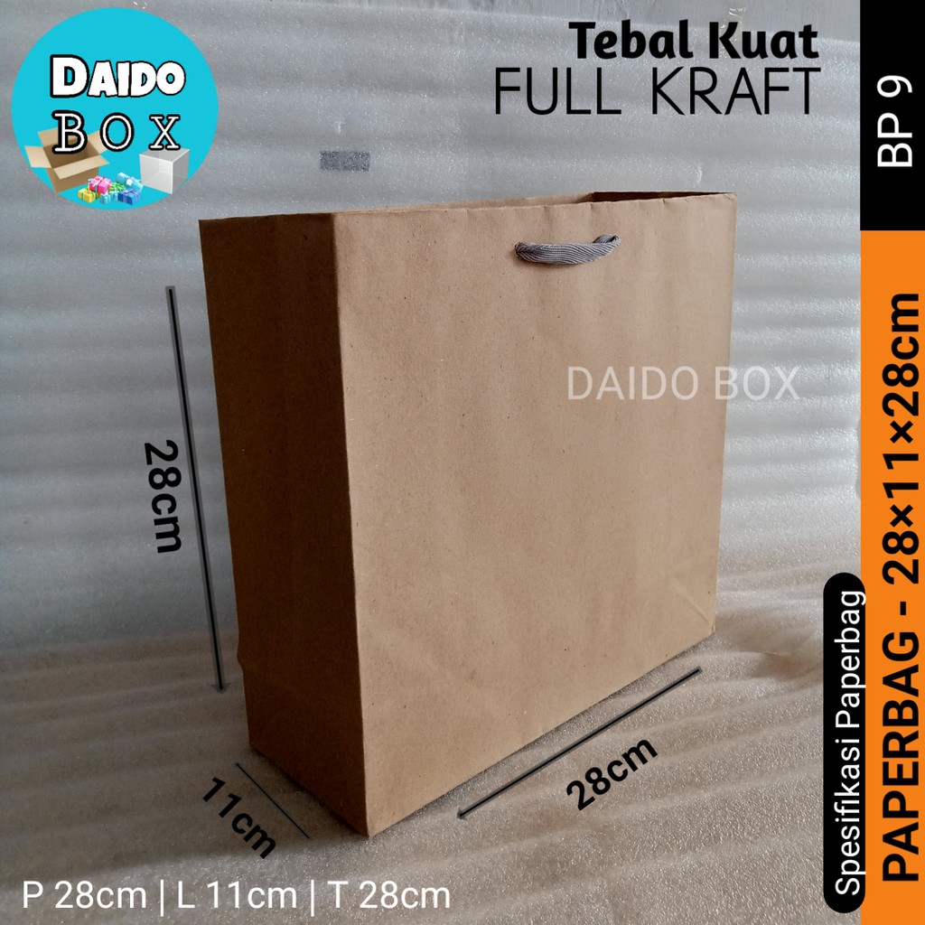 

ISI 12 BIJI Paper Bag Murah 28x11x28 Bp9 | Kantong | Tas Kertas | Paperbag Polos