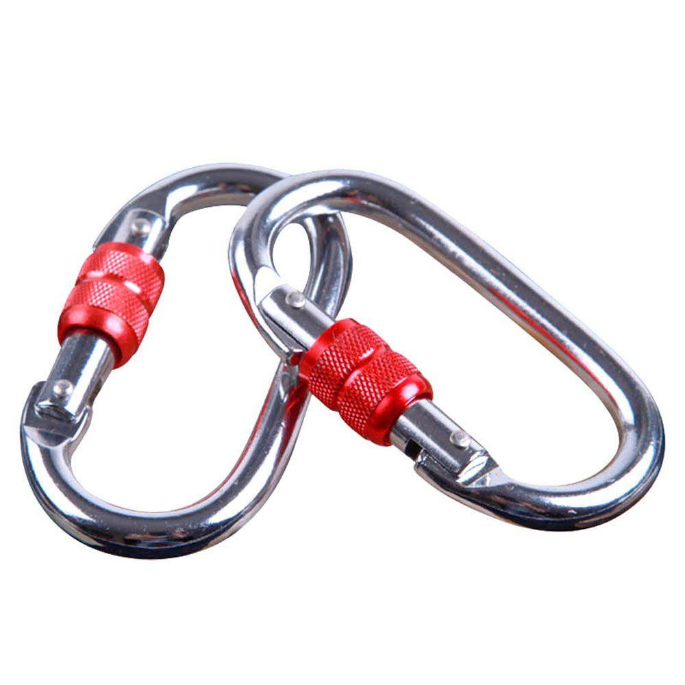 Lanfy Carabiner Outdoor Tools Hammock Kait Gunung Sekrup Paduan Aluminium Pengunci Gerbang Gantungan Kunci Klip