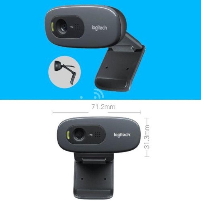 LOGITECH C270 WEBCAM HD 720P 100% ORIGINAL GARANSI RESMI 1 TAHUN