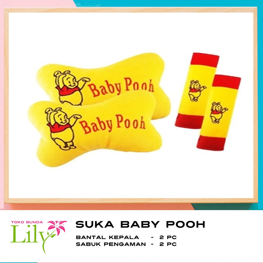 Suka Pooh Aksesoris Bantal mobil Pooh 2 in 1