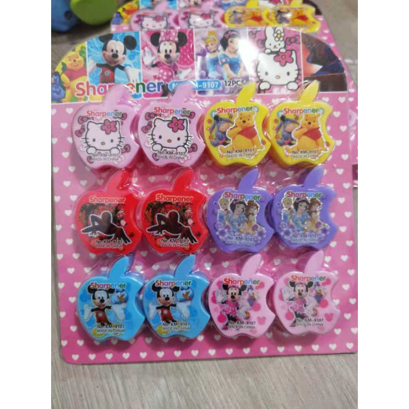 

rautan KM9107 1PIS APEL serutan pensil alat tulis hellokitty spiderman