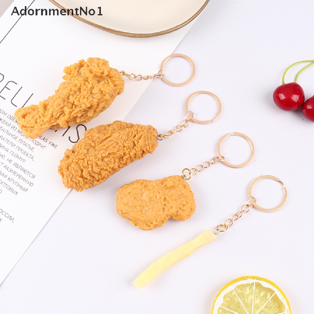 [AdornmentNo1] Imitation Food Keychain French Fries Chicken Nuggets Fried Chicken Food Pendant [new]