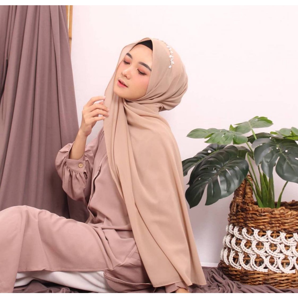 Pashmina dengan Payet Pearl