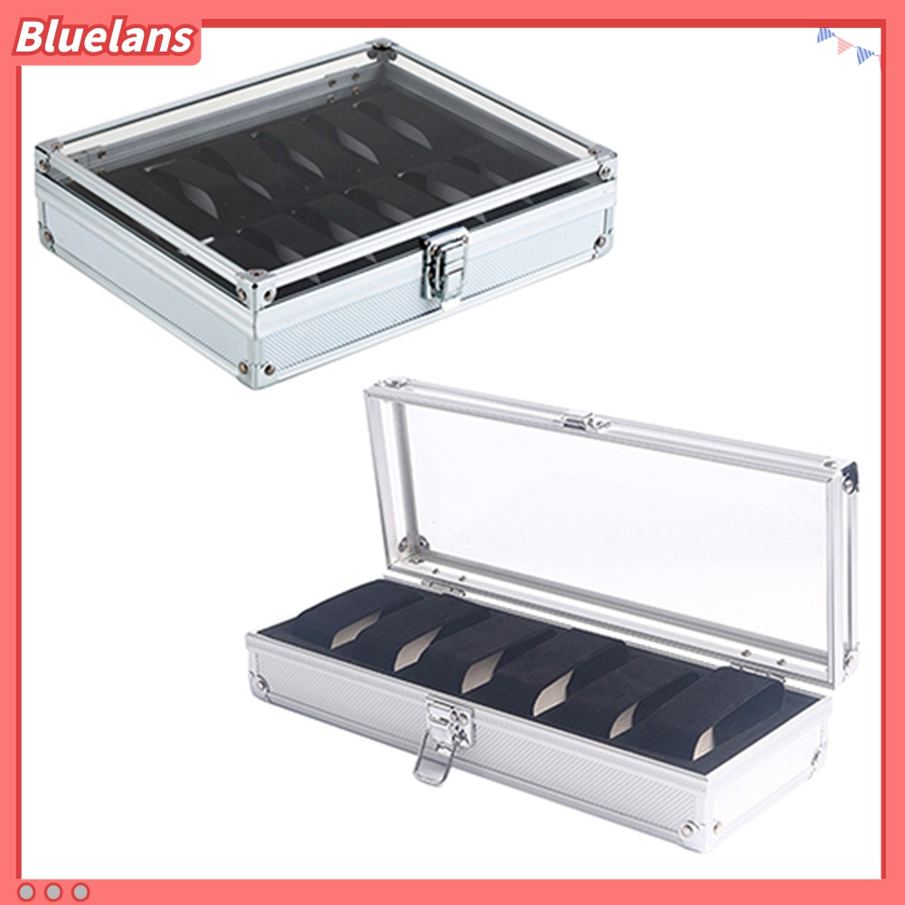 Kotak Organizer Jam Tangan Multifungsi 6 / 12 Sekat Bahan EVA Aluminum Alloy