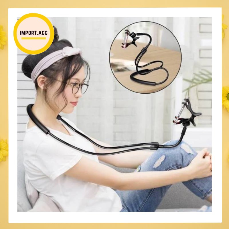 LazyNeck leher dan pinggang Holder lazy Neck hanging neck cell stand