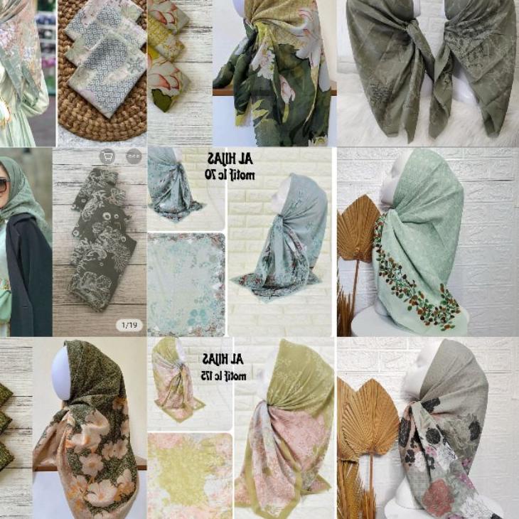 Stok terbatas.. KATALOG 1| Voal Motif Jilbab Motif Hijau Series/Army/Mint/ Hijau Sage/ botol/ pasta/