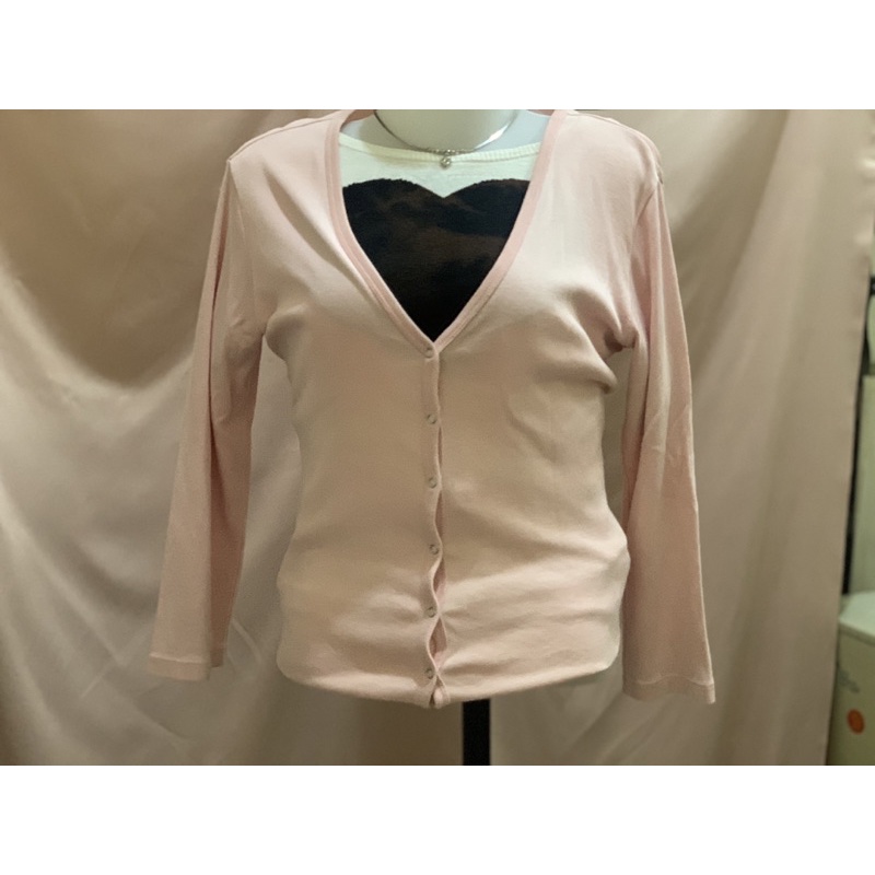 preloved jaket sweater cardigan wanita pink