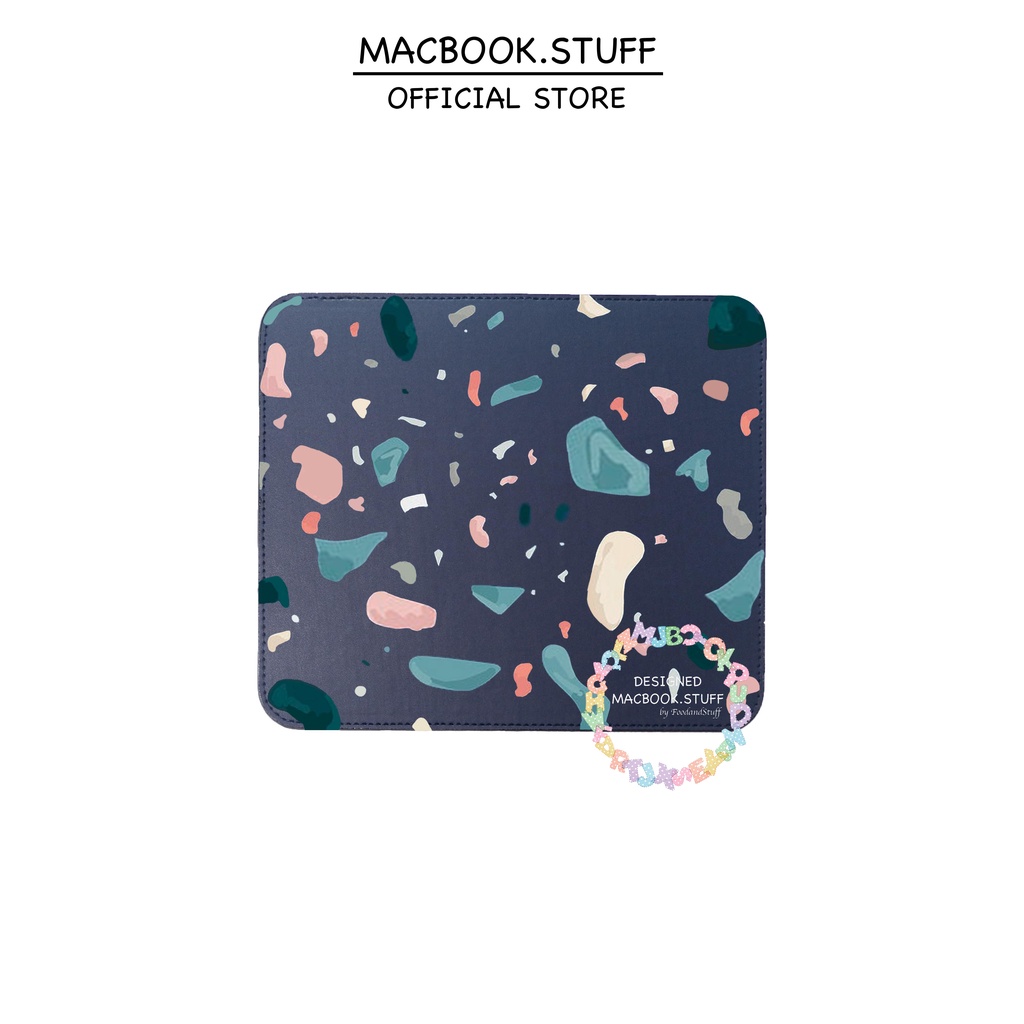 CUSTOM ABSTRACT ABSTRAK TERRAZZO MOUSEPAD BASIC LEATHER KULIT TEMPAT ALAS MOUSE ANTI SLIP GAMING MACBOOK LENOVO ASUS DELL NEW AIR PRO RETINA M1 2019 2020 2021 11 12 13 15 16