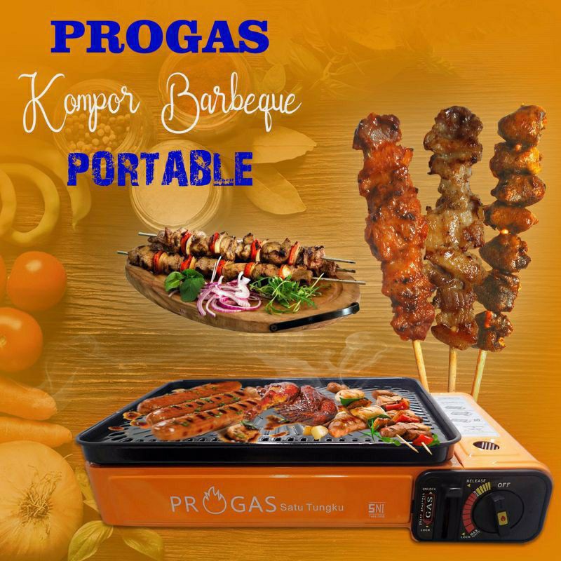 Progas . Kompor , Barbegue , BBQ , Proganggangan , Sosis ,  portable Grill 2in1