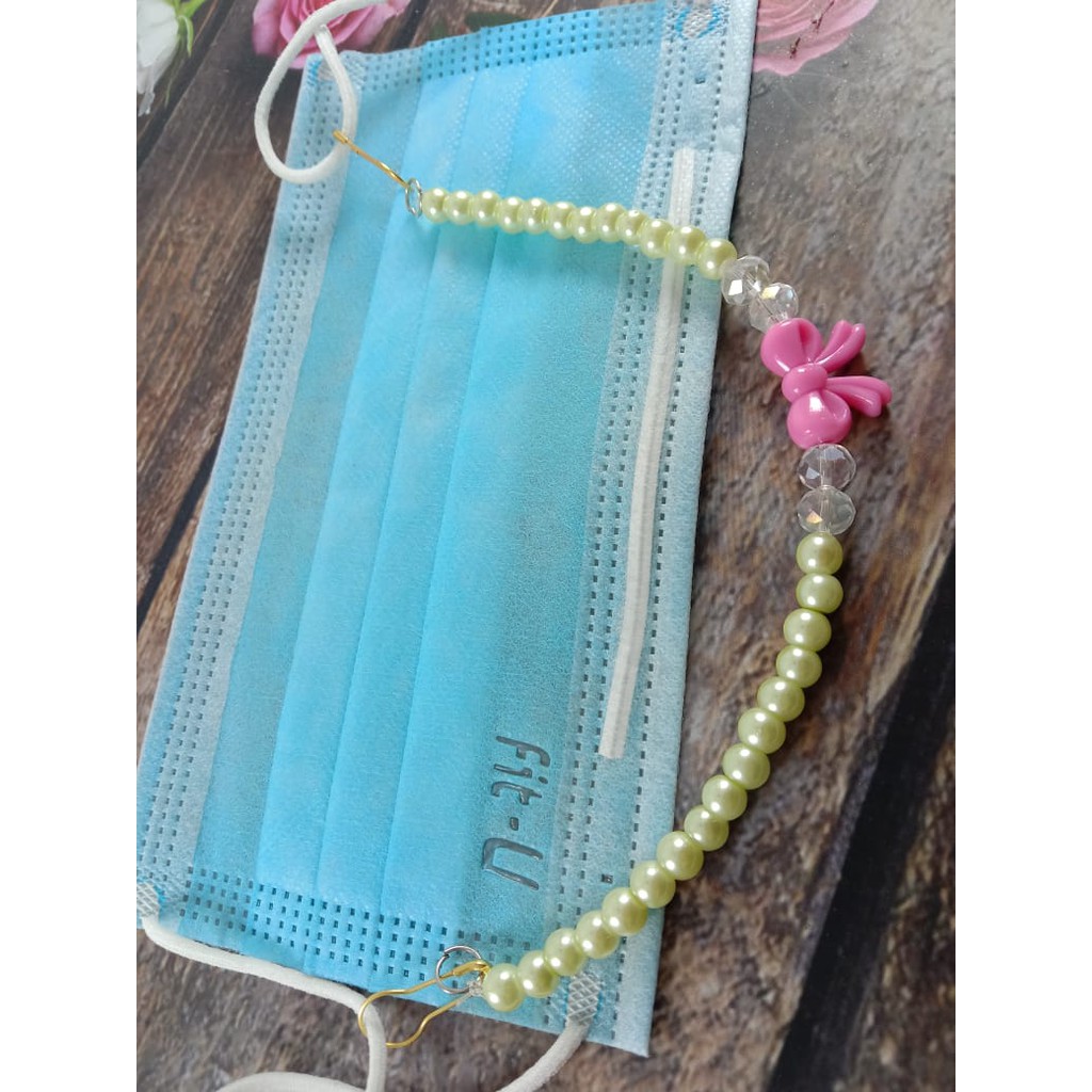 Konektor masker Pita mutiara sambungan masker strap masker mute pengait masker mutiara konektorHijab