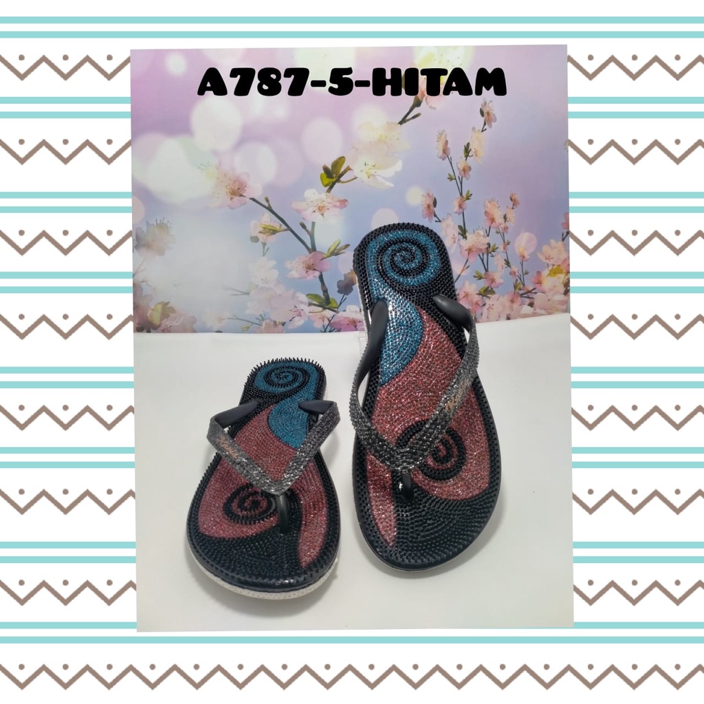 sandal wanita import model flat kasual nyaman dan modis glanzton A787-5 uk 37-41