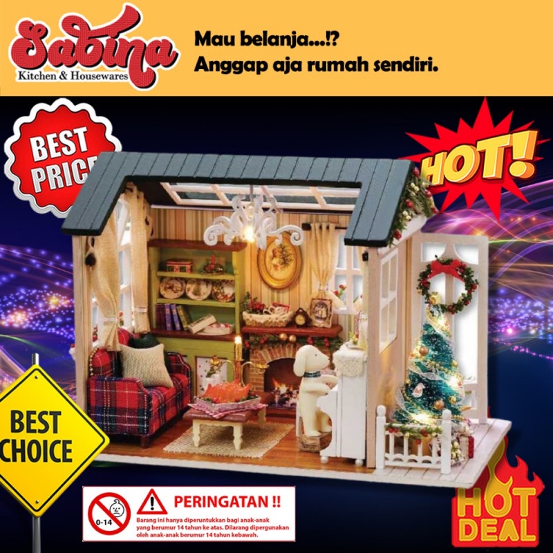 Mainan Anak Miniatur Rumah Boneka 3D DIY Dekorasi Pajangan Kayu