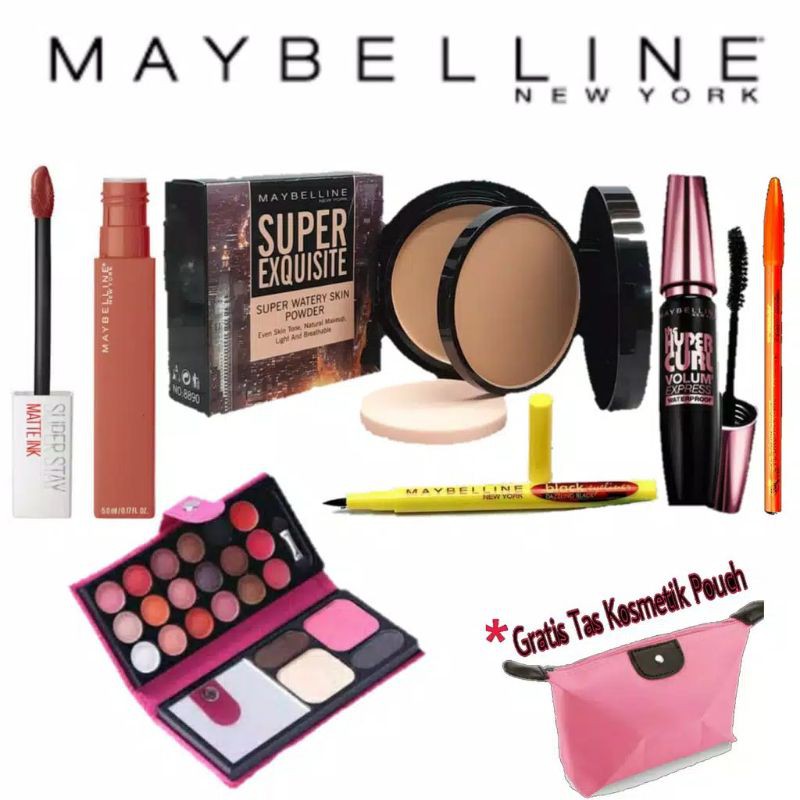 paket kosmetik Maybelline lengkap murah 6 in 1 -paket makeup Maybelline