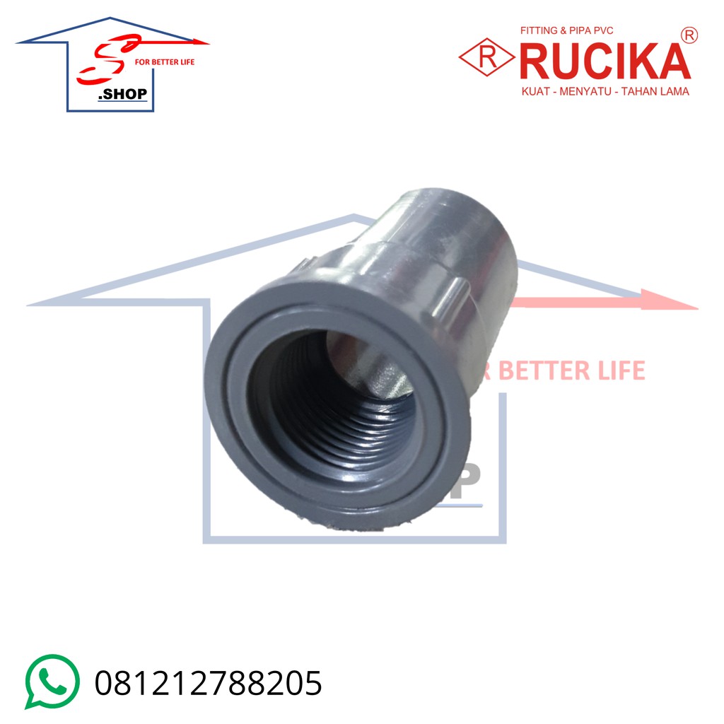 Jual Fitting Pipa Pvc Sock Drat Dalam Sdd Inch Rucika Shopee