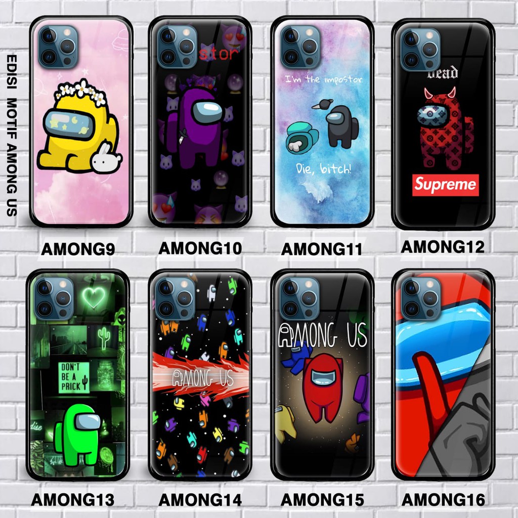 Custom case among us huawei nova 3i,nova 4,nova 5,nova 5i,nova 5t,nova 5t pro premium glass case 3D