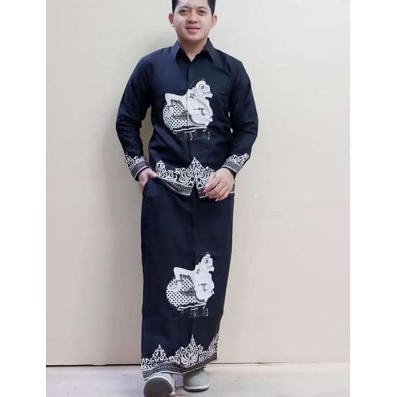 set celana sarung baju Koko kemeja lapis puring