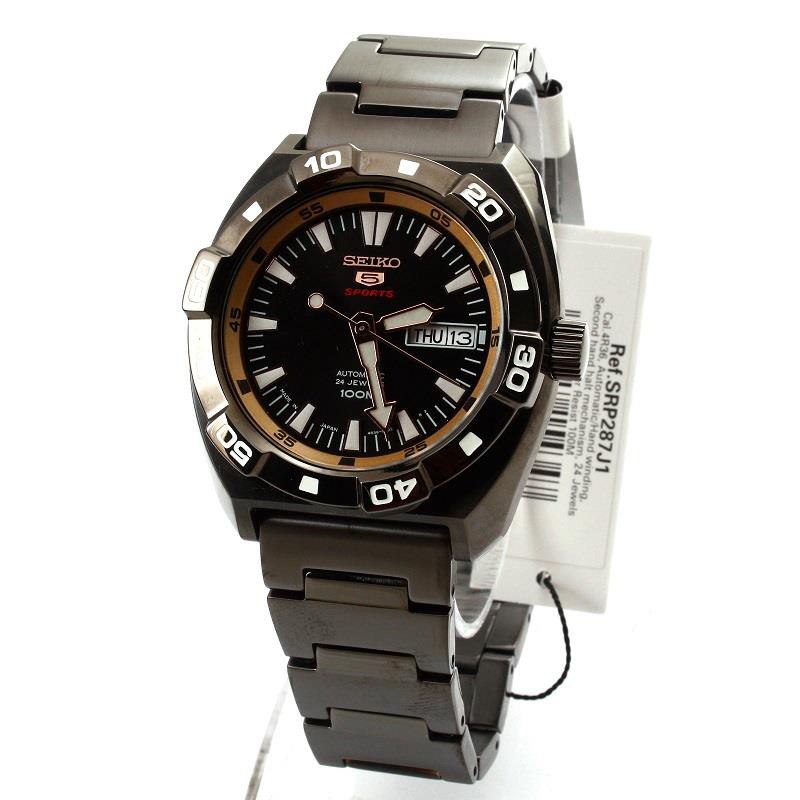 Seiko 5 Sports Mens SRP287K1 Automatic Black | Jam Pria SRP287