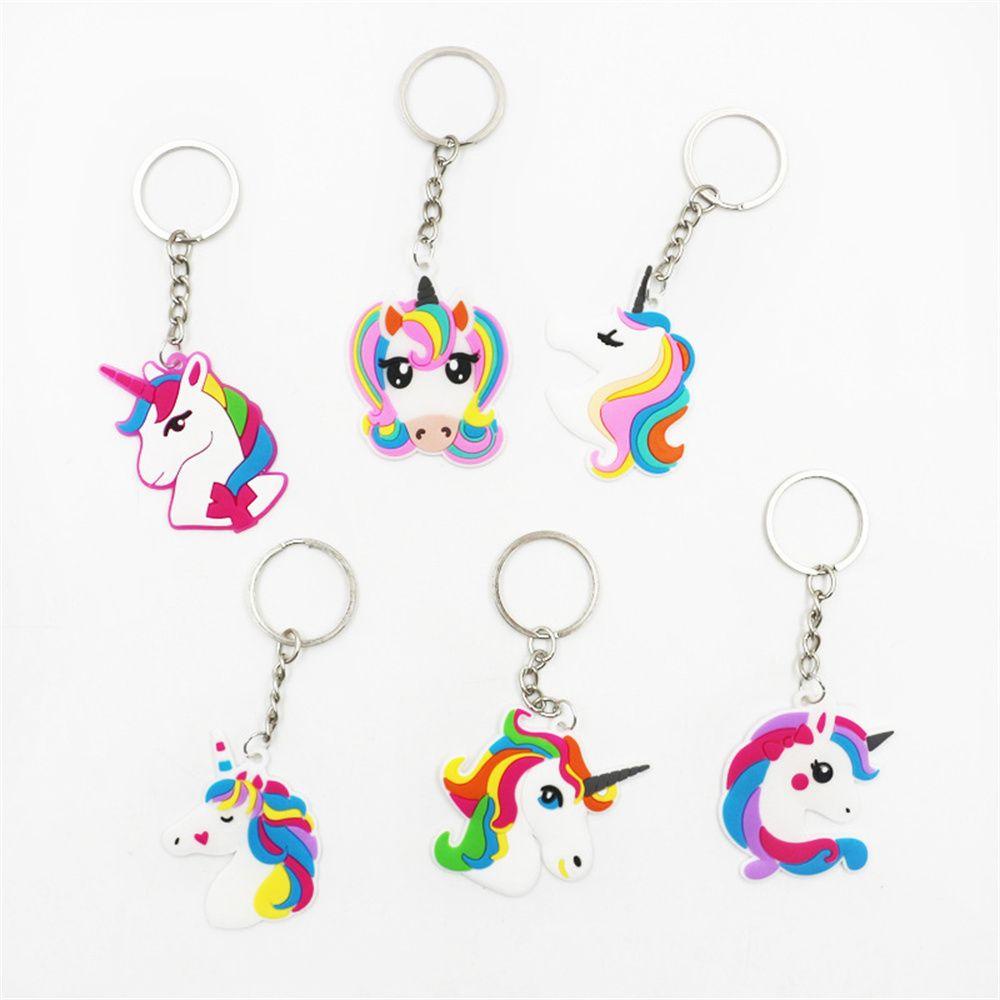 Needway   Unicorn Gantungan Kunci 10 Pcs/set PVC Wanita Gadis Multi-Gaya Hadiah Perhiasan Unicorn Liontin