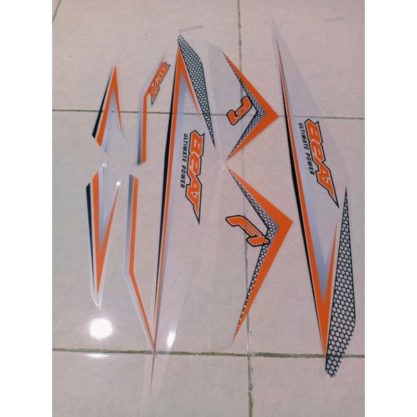 Striping Transparan Beat Fi 2013 2015 Custom List Elegance Oren / Sticker Beat Fi Transparan Custom