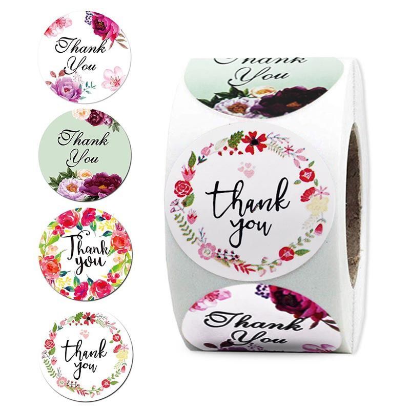 500 Pcs Sticker Thank You / 1 Roll Ukuran 1inch / 2.5 cm.. PROMO TAHUN BARU banyak motif lain, cek di slide selnjutnya ya-L
