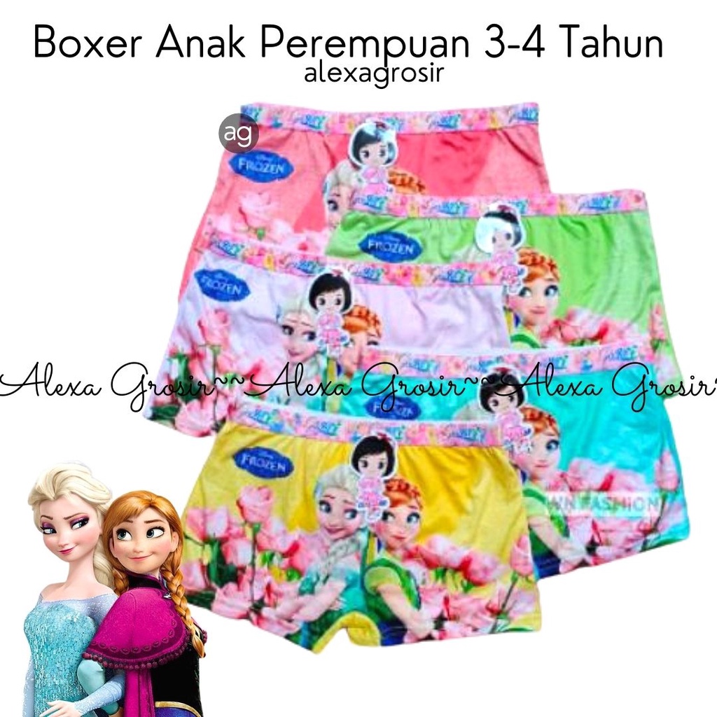 Celana Dalam Boxer Anak Perempuan Cewek 3-4 Tahun