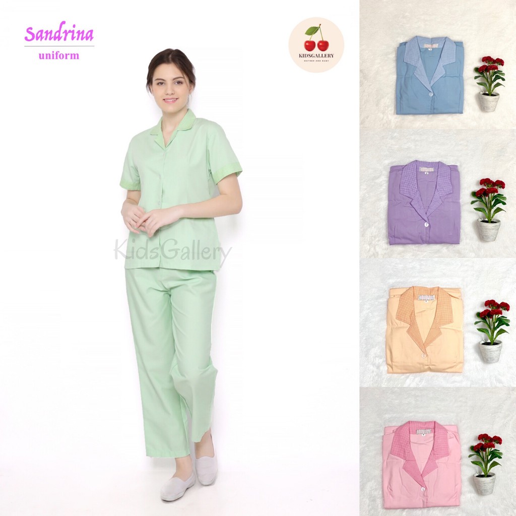 [Sandrina] Baju seragam suster/ seragam nanny/ baju baby sitter ( celana panjang )