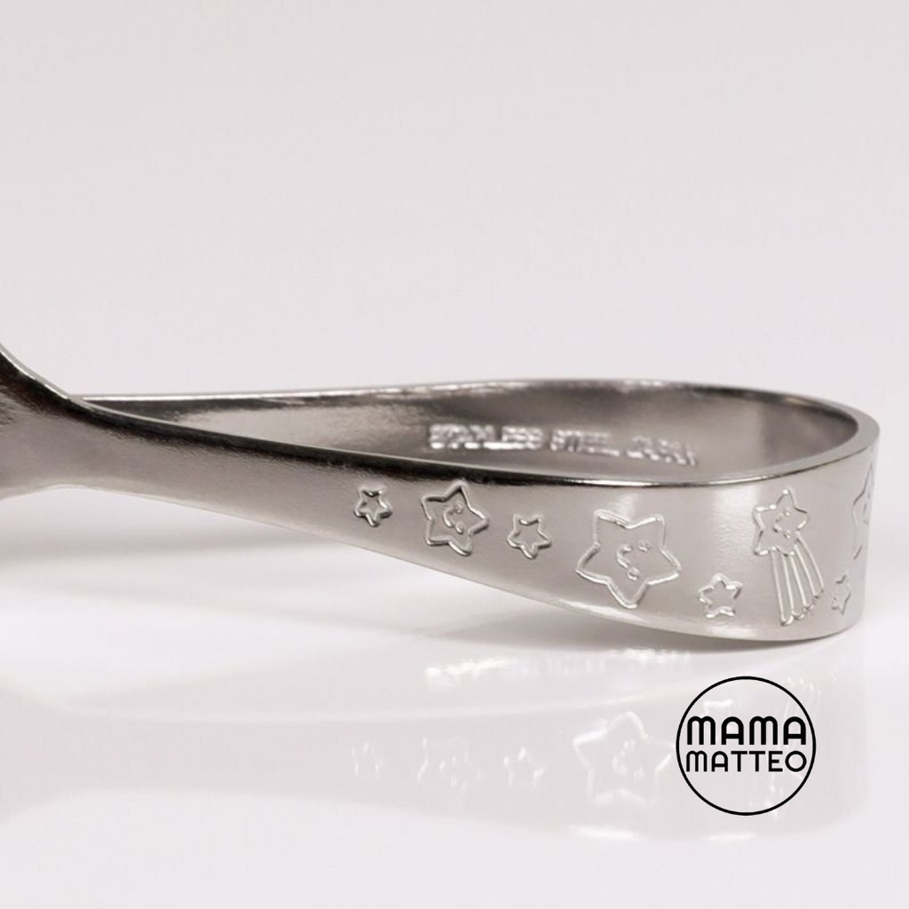 Sendok Garpu Makan Anak Stainless Steel / Sendok Garpu MPASI Traning Anak / Gagang Bulat Spoon Fork Baby Kids Bayi