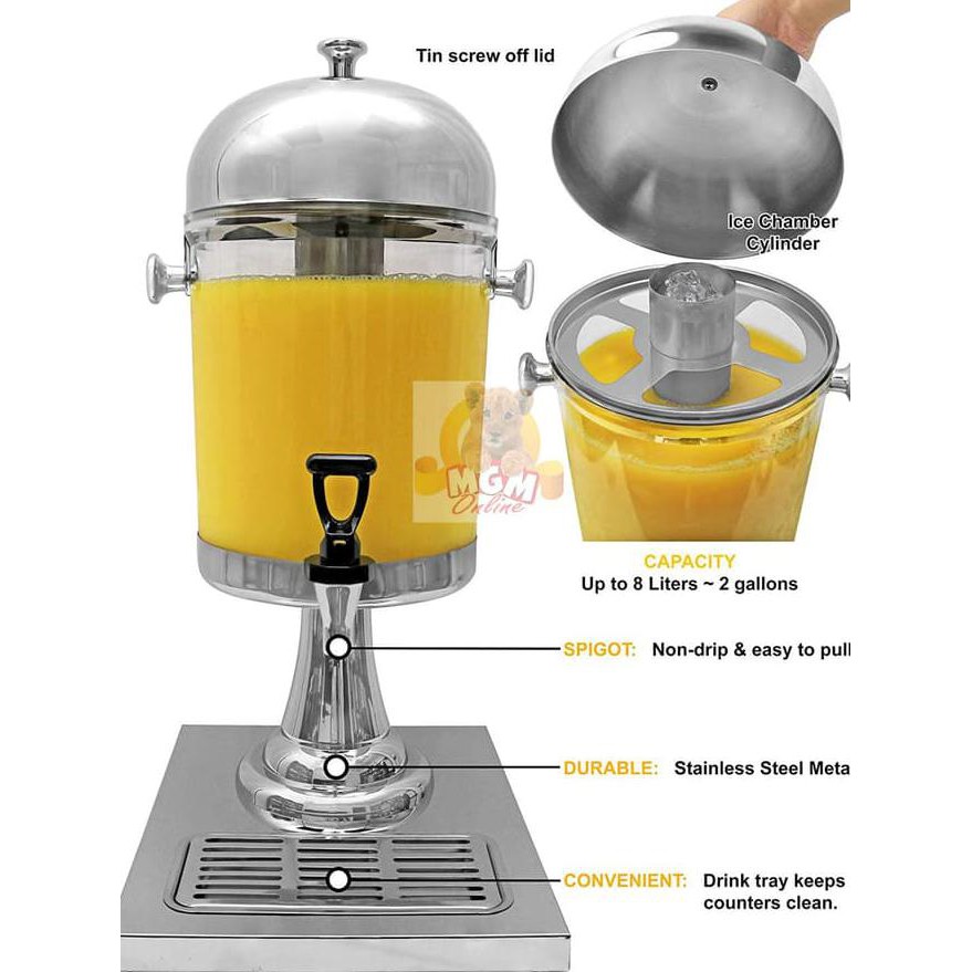Hotel Juice Dispenser 8L Stainless / Dispenser Tower Baru