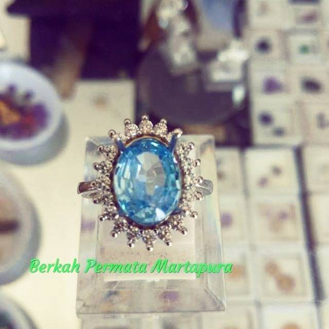 Cincin Batu Aqua Marine Biru Shopee Indonesia