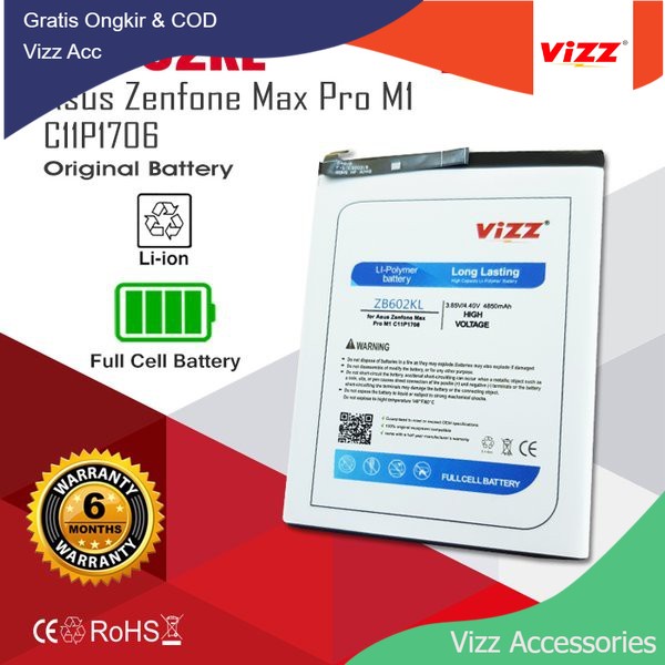 Baterai Batre Vizz Asus Zenfone Max Pro M1 / Max Pro M2 / ZB602KL / ZB631KL / ZB601KL / X00TD / C11P