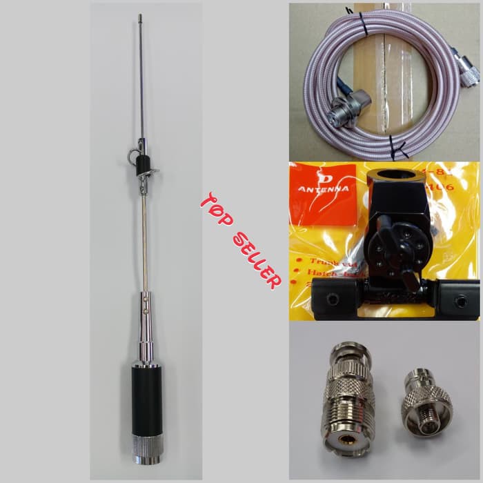 PAKET ANTENA BARU RINGGO CR77 DUALBAND KABEL TEPLON RG58 BREKET JEPIT