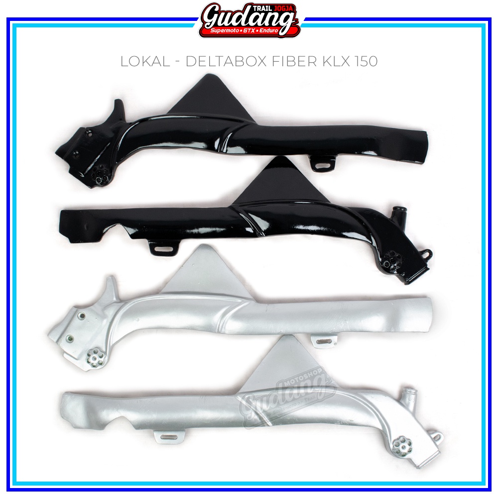 Deltabox Fiber Frame Rangka KLX 150 BIGFOOT DTRACKER CRF 150L Delta Box Hitam Silver