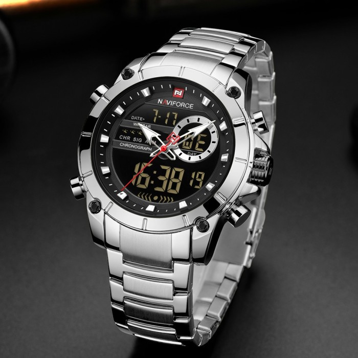 [COD] JAM TANGAN PRIA ANALOG NAVIFORCE NF9163 DOUBLE TIME ORIGINAL ANTI AIR KADO FREE BOX BATERAI