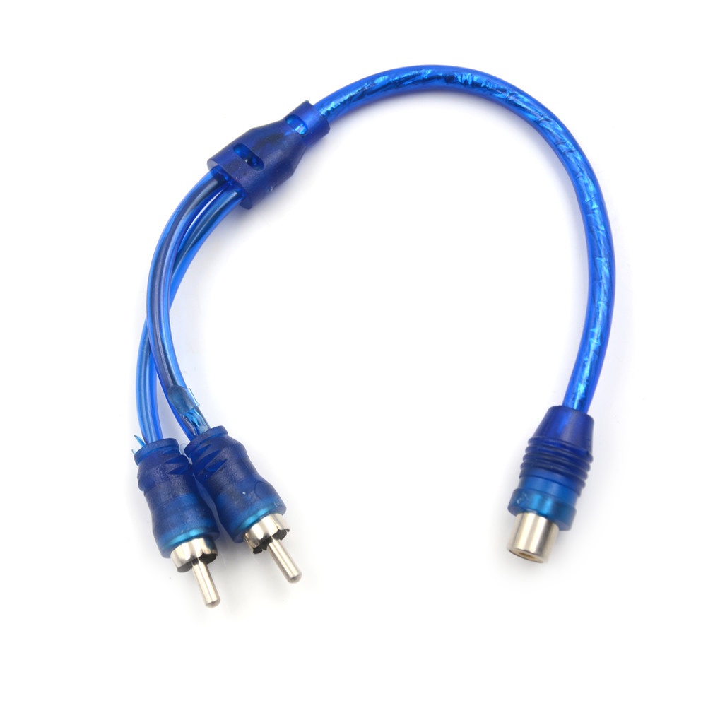 {LUCKID}1 RCA Female To 2 Male Splitter Stereo Audio Y Adapter Cable Wire Connector