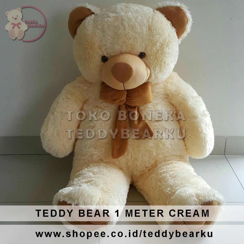 Boneka Teddy Bear Jumbo 1 Meter Warna Cream Khas Bandung