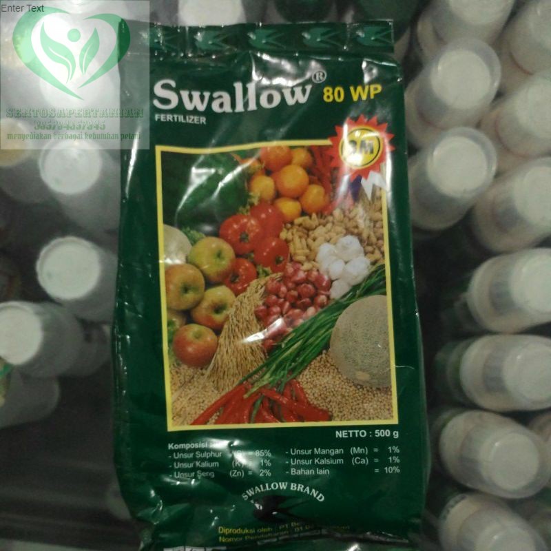 pupuk fertilizer SWALLOW 80 wp 500 gram dari PT BELIRANG KALISARI